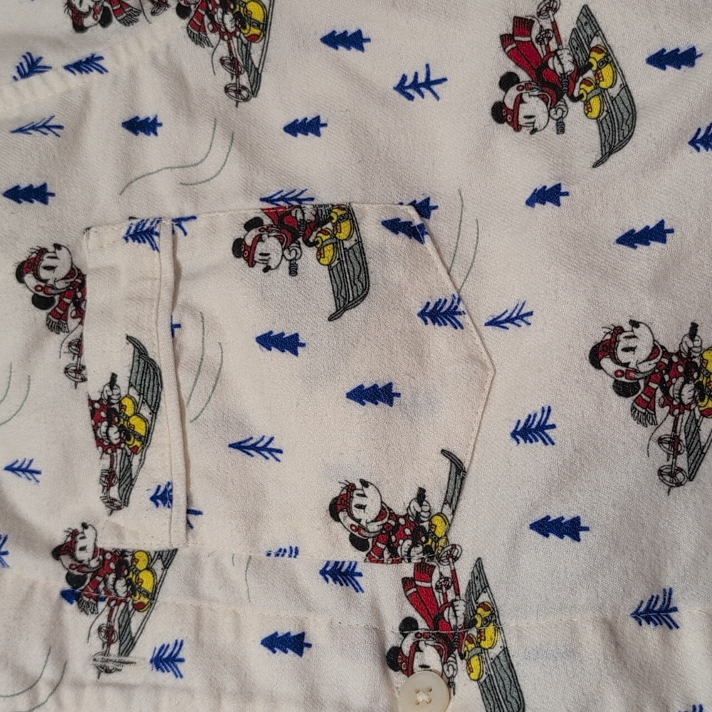 Hanna Anderson Mickey Mouse Holiday Pajama 100% Cotton Flannel Set Size XXS - Picture 5 of 14